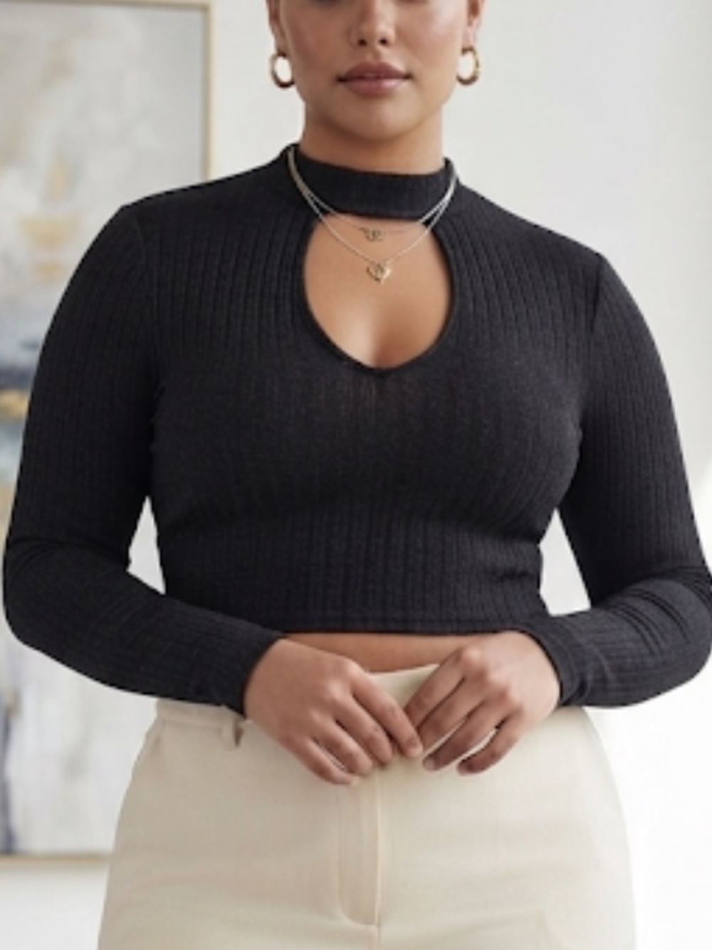 H&M Black Crop Top